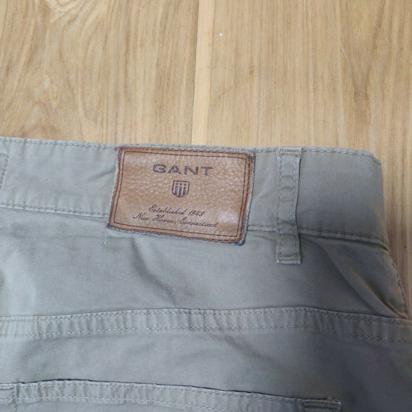 Gant Beige Chinos Trousers Regular Fit Men Size 34W/32L