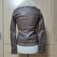 Zara Brown Faux Leather Jacket Women Size Small