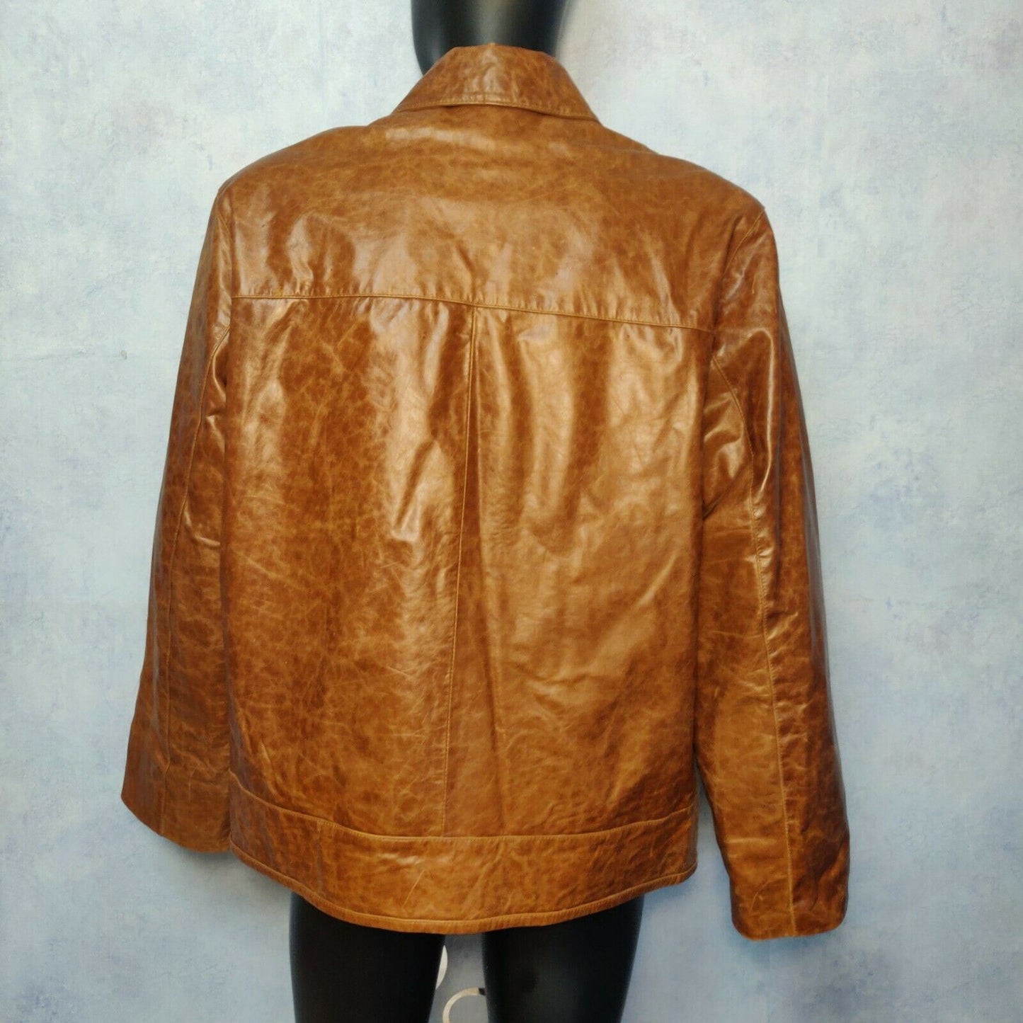 Mink Vintage Brown Leather Jacket Men Size Large