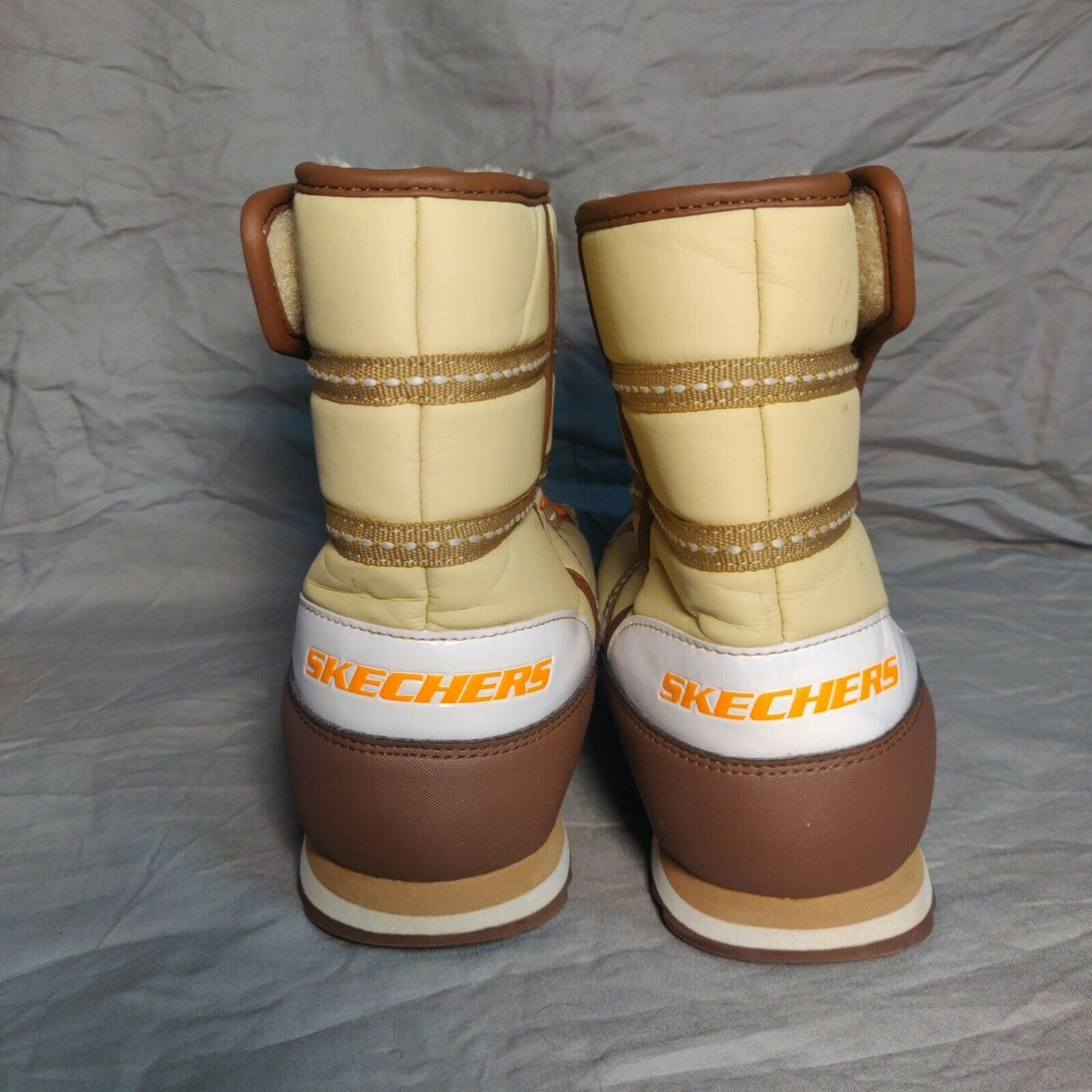 Skechers Beige Snow Winter Boots Kids Boys Girls Size UK 2