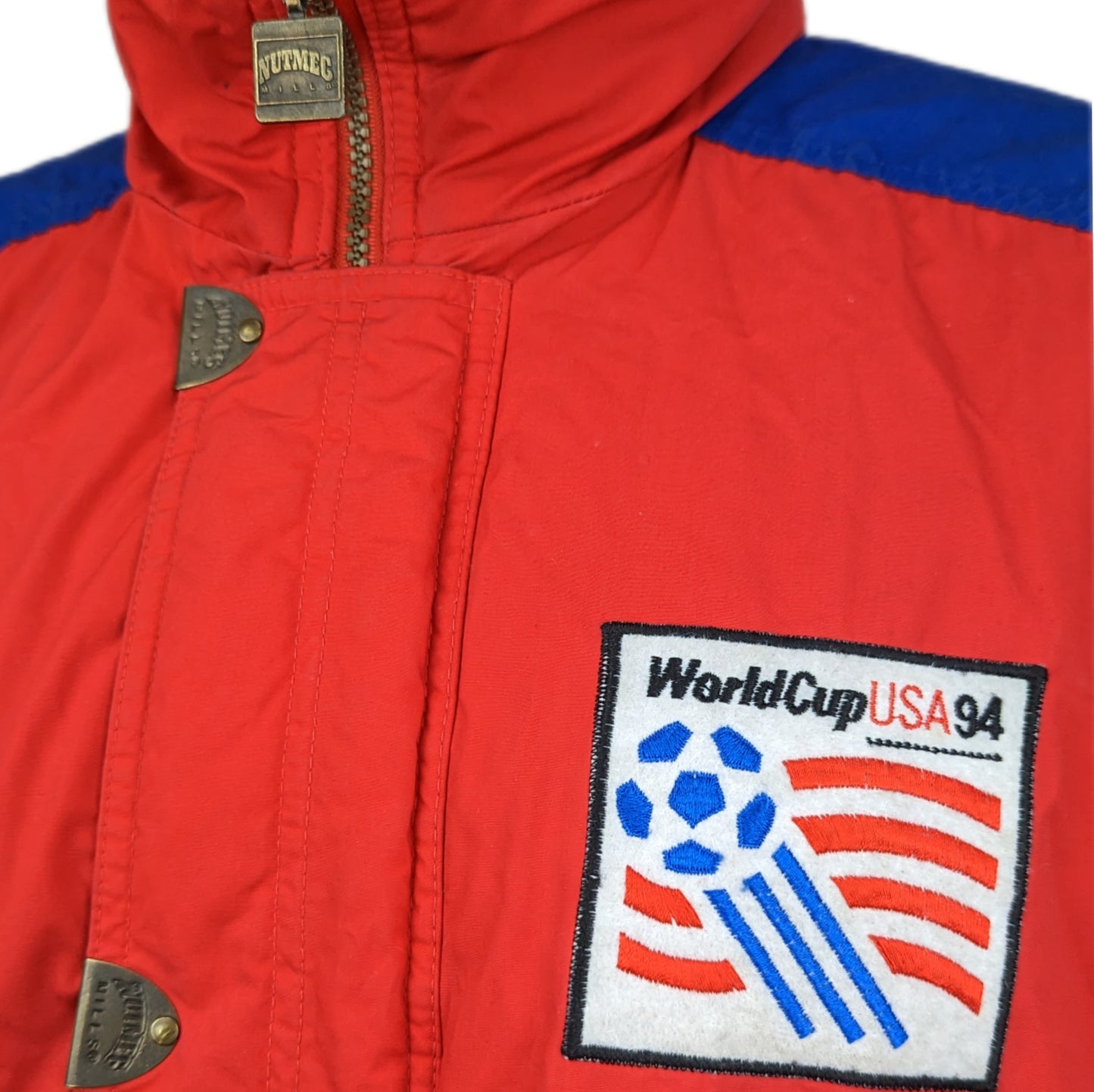 Nutmeg World Cup USA 1994 Vintage Retro Red Jacket Men Size XL