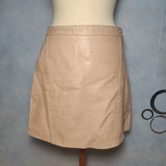 Zara Basic Pink Leather Skirt Women Size Medium