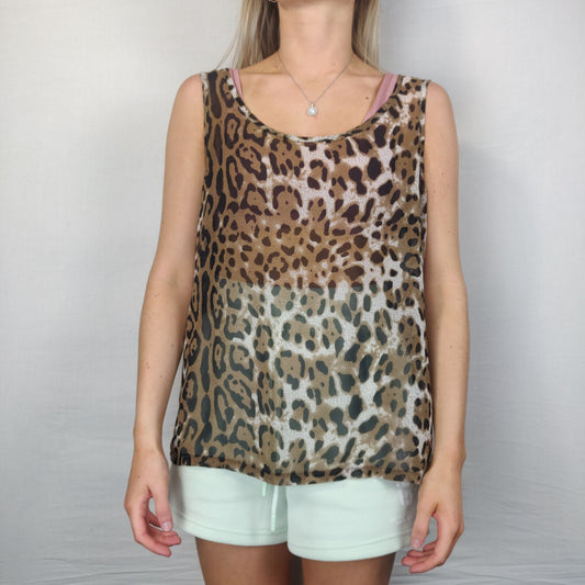 Supré Cheetah Tank Top Sleeveless Women Size Small