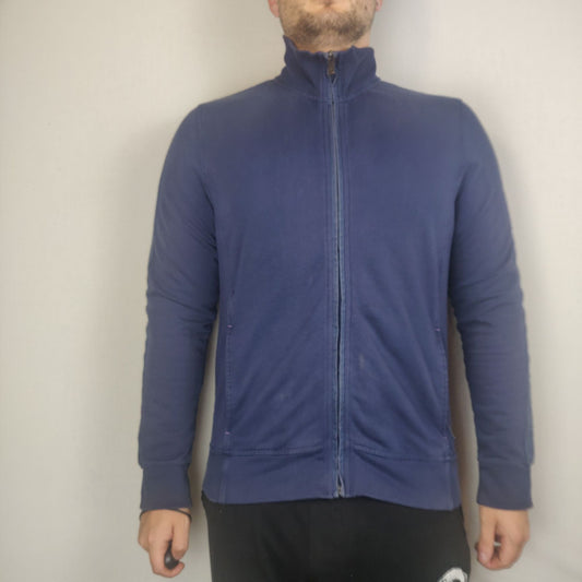 Hugo Boss Orange Navy Full Zip Sweatshirt Men Size Medium
