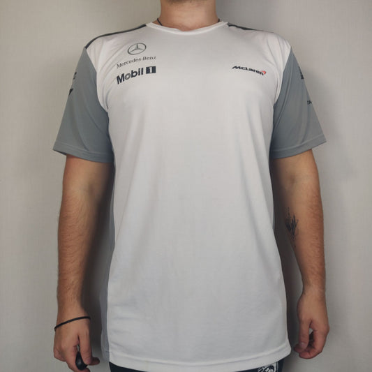 Mclaren White Mercedez Benz Sports T-shirt Men Size XL