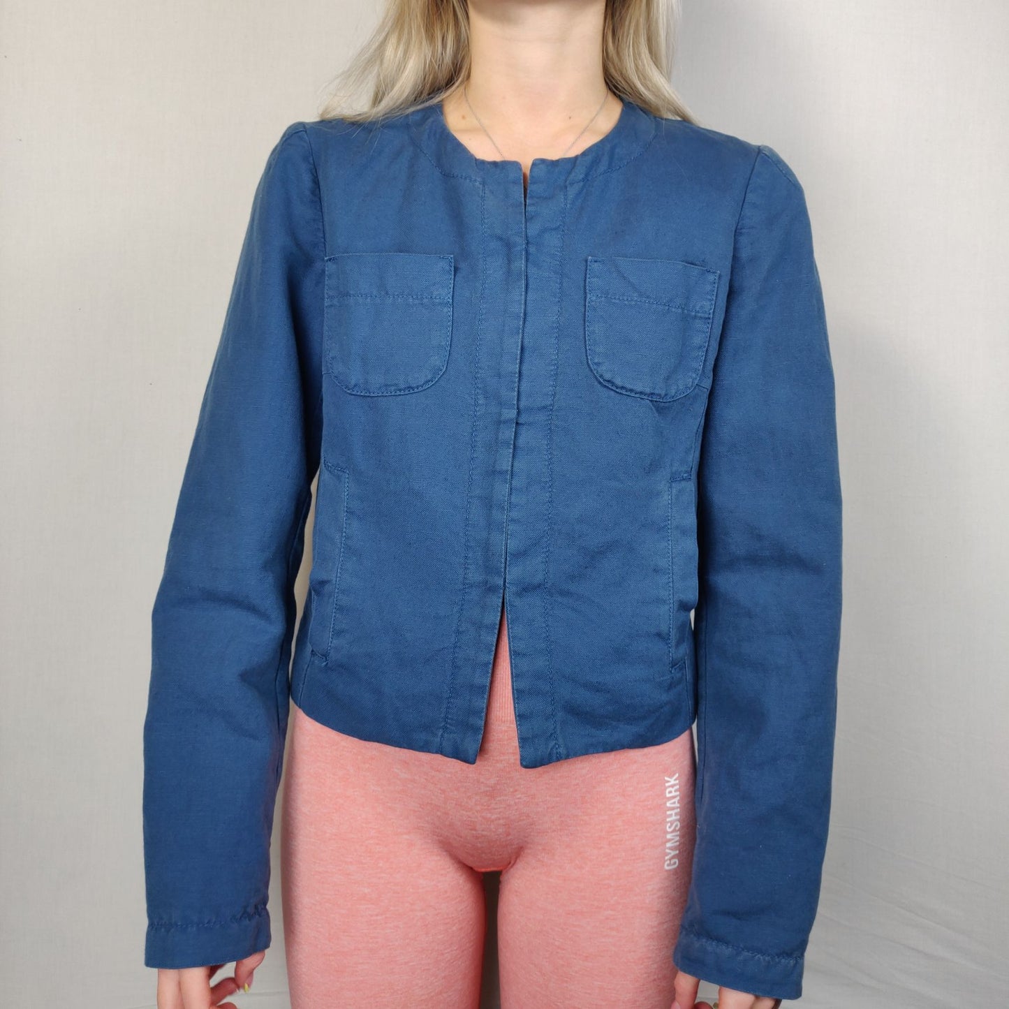 Sisley Blue Denim Jacket Women Size 44