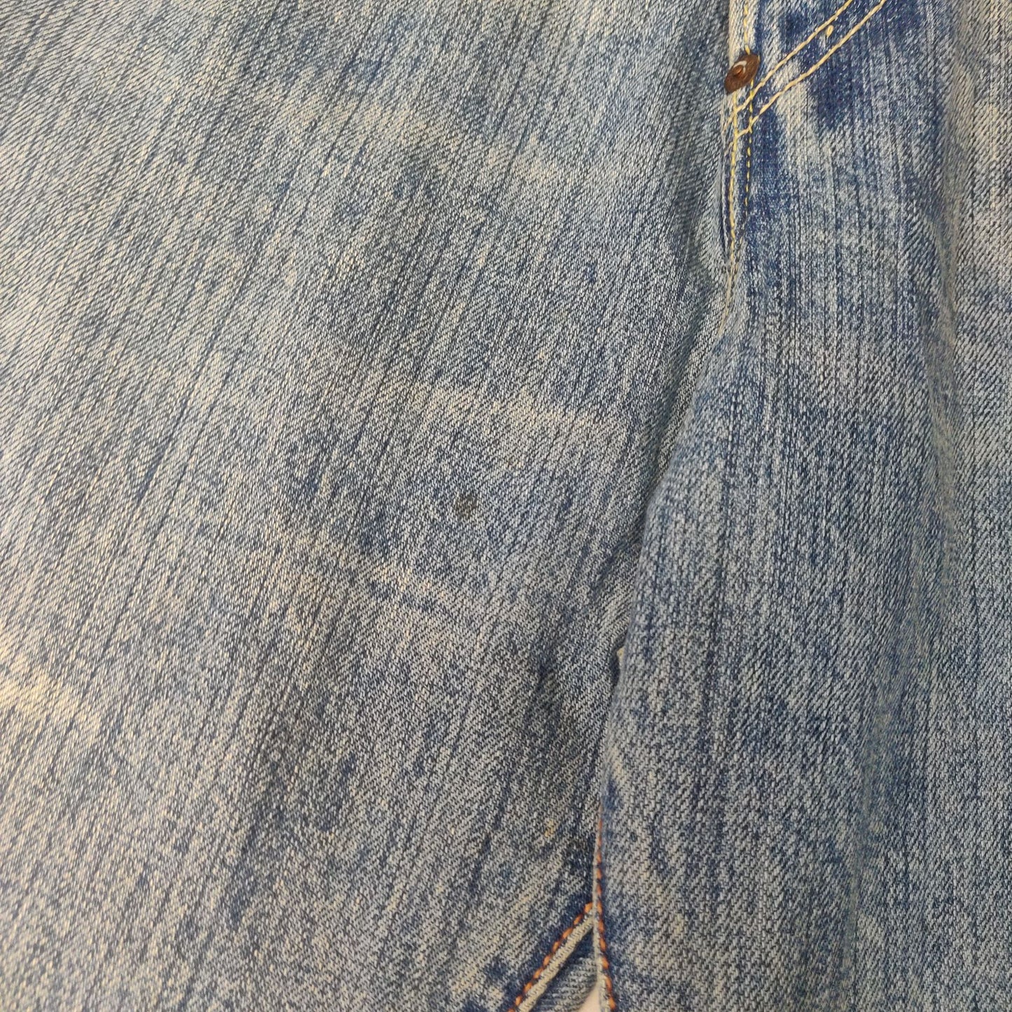 Levis Blue Distressed Denim Jeans Regular Fit Men Size W34/L32