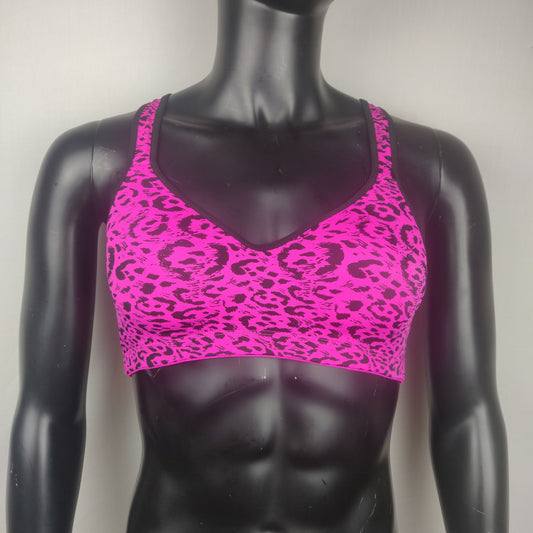 Secret Possessions Pink Cheetah Sports Bra Women Size Medium