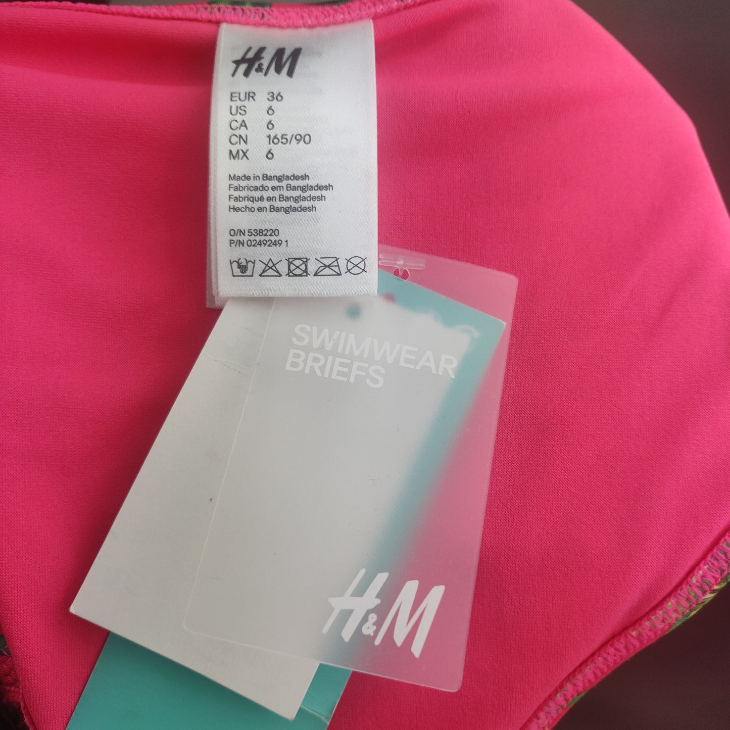 H&M Pink Bikini Bottom Women Size UK 10