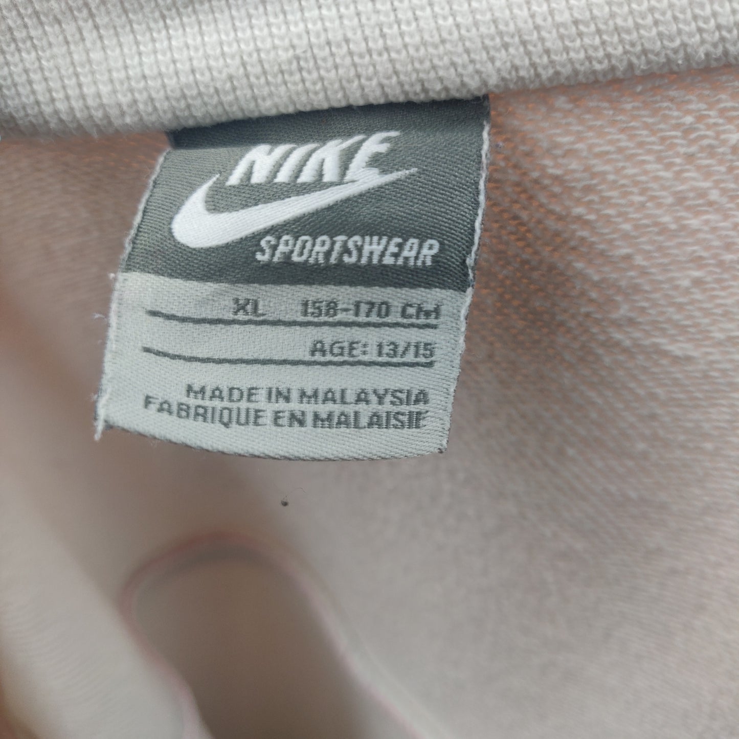 Nike Sportswear Vintage White Full Zip Sweatshirt Women Size XL