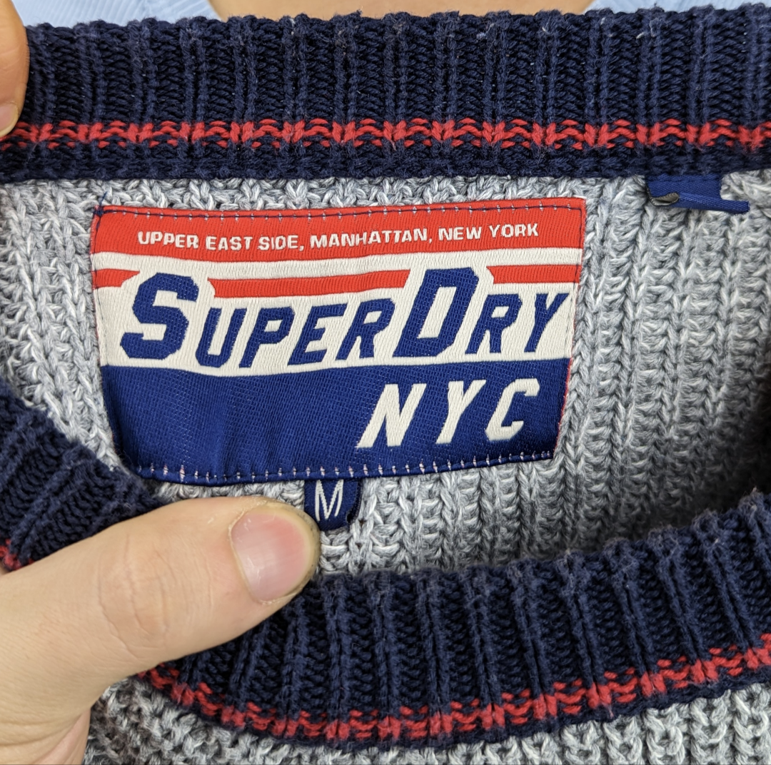 Superdry NYC Grey Knit Sweater Women UK 12